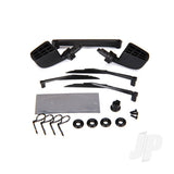 Traxxas Mirrors side black (left & right) / o-rings (4pcs) / windshield wipers left right & rear / wiper retainers (2pcs) / body clips (4pcs) / 1.6x5 BCS (self-tapping) (3pcs)