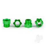 Aluminium Stub Axle Nut Green (4 pcs)