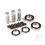 Ball bearing set TRX-4 Traxx black rubber sealed stainless (contains 5x11x4 (40) 20x32x7 (2pcs) & 17x26x5 (2pcs) bearings / 5x11x.5mm PTFE-coated washers (40)) (for 1 pair of front or rear tracks)