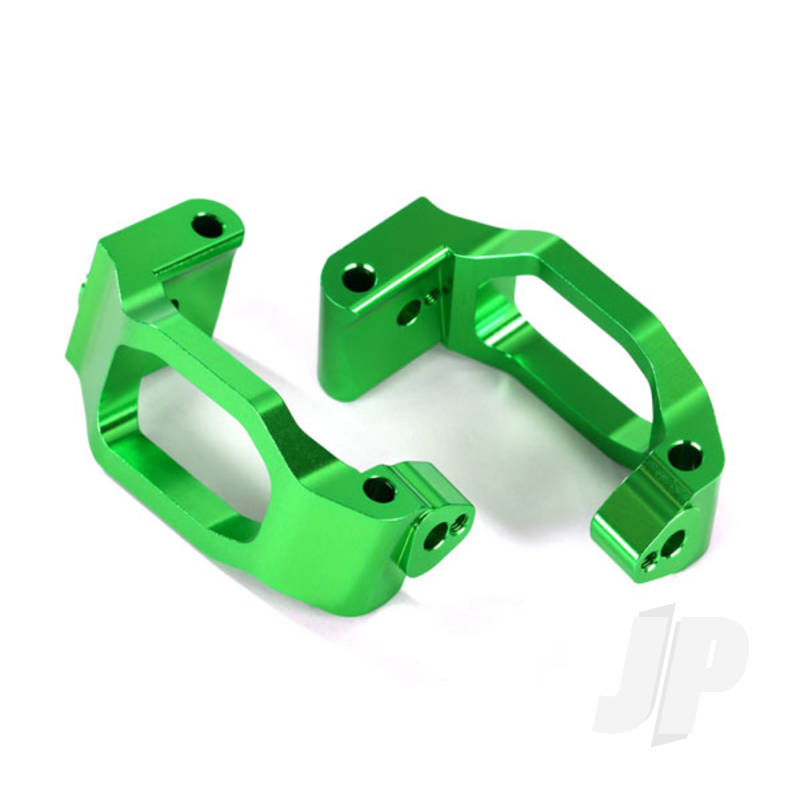 Caster blocks (c-hubs) 6061-T6 aluminium (green-anodized) left & right / 4x22mm pin (4pcs) / 3x6mm BCS (4pcs) / retainers (4pcs)