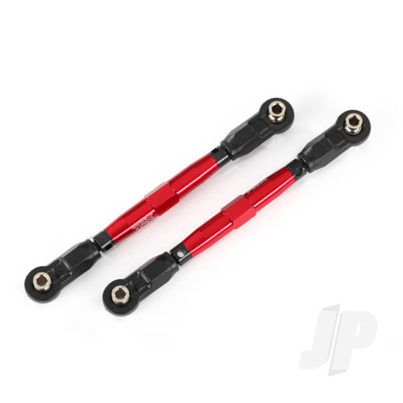 Toe links front (Tubes red-anodized 7075-T6 aluminium stronger than titanium) (88mm) (2pcs) / rod ends rear (4pcs) / rod ends front (4pcs) / aluminium wrench (1pc)