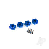 Wheel hubs hex aluminium (blue-anodized) (4pcs) / 4x13mm screw pins (4pcs)