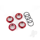 Spring retainer (adjuster) red-anodized aluminium GT-Maxx shocks (4pcs) (assembled with o-ring)