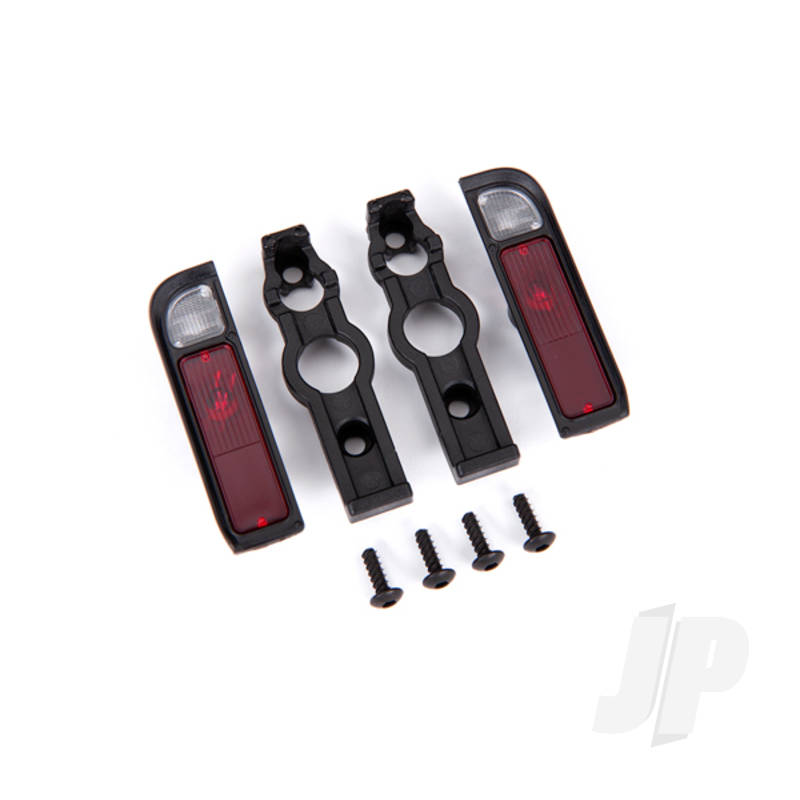 Tail light housing black (2)/ lens (2)/ retainers (left & right)/ 2.6x8 BCS (self-tapping) (4)