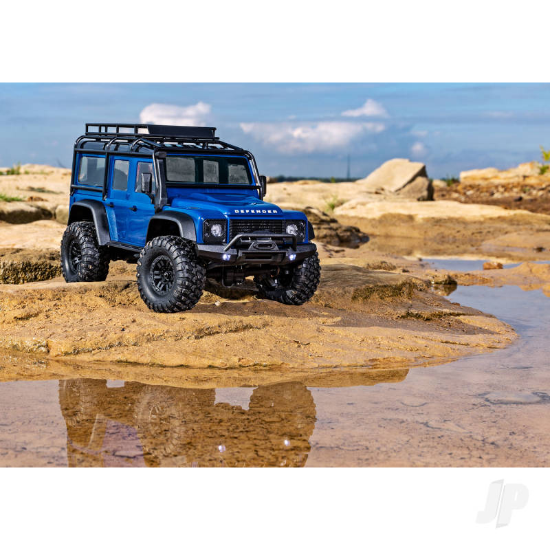 Traxxas TRX-4m Land Rover Defender 1:18 4X4 Electric Trail Crawler - Blue (+ TQ 2-ch/ ECM-2.5/ Titan 87T/750mAh 2-Cell LiPo/USB Charger)