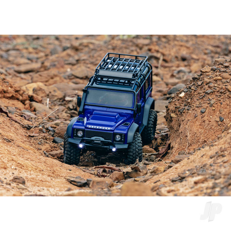 Traxxas TRX-4m Land Rover Defender 1:18 4X4 Electric Trail Crawler - Blue (+ TQ 2-ch/ ECM-2.5/ Titan 87T/750mAh 2-Cell LiPo/USB Charger)