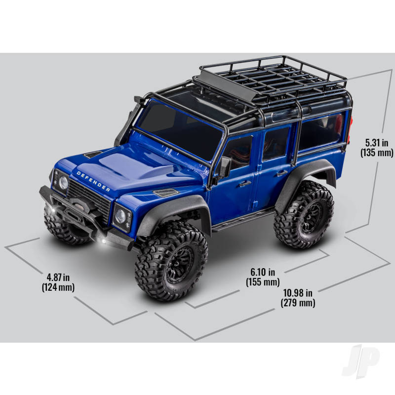 Traxxas TRX-4m Land Rover Defender 1:18 4X4 Electric Trail Crawler - Blue (+ TQ 2-ch/ ECM-2.5/ Titan 87T/750mAh 2-Cell LiPo/USB Charger)