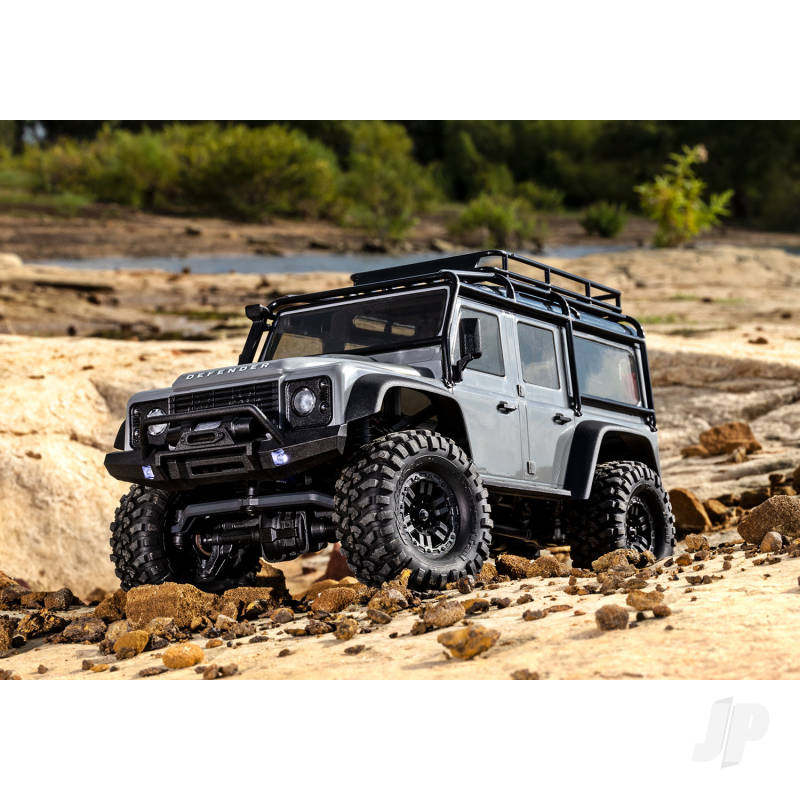 Traxxas TRX-4m Land Rover Defender 1:18 4X4 Electric Trail Crawler -Silver (+ TQ 2-ch/ ECM-2.5/ Titan 87T/750mAh 2-Cell LiPo/USB Charger)