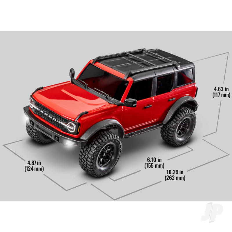 Traxxas TRX-4m 2021 Ford Bronco 1:18 4X4 Electric Trail Crawler - Red (+ TQ 2-ch/ ECM-2.5/ Titan 87T/750mAh 2-Cell LiPo/USB Charger)