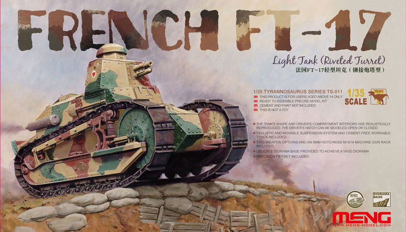 Meng 1/35 French FT-17 Light Tank Riveted Turret TS-011