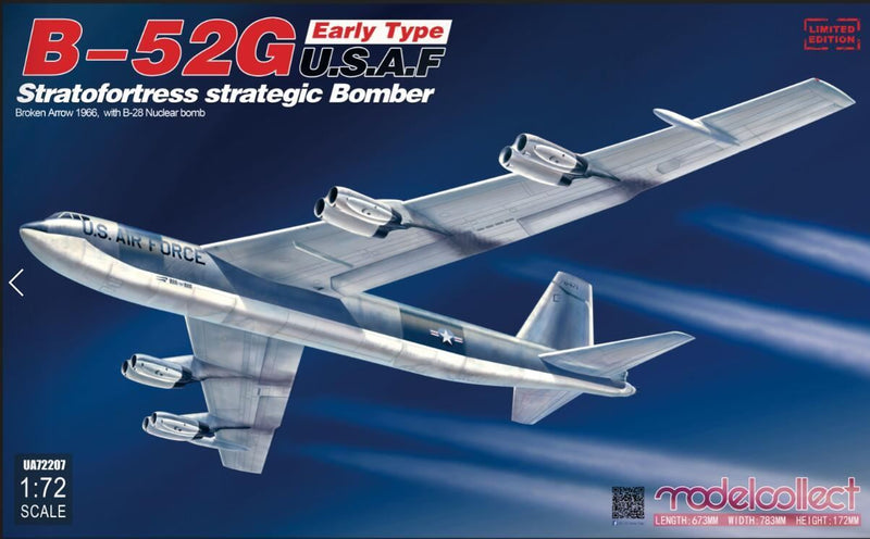Modelcollect 1/72 Boeing B-52G Early Type USAF Stratofortress Operation Broken Arrow with B-28 Nuclear Bomber UA72207