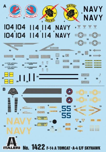 Italeri 1/72 Scale Top Gun F-14A vs A-4F IT1422