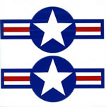 Becc USAF Stars and bars post 1947 decals - 150MM (PAIR)