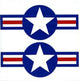 Becc USAF Stars and bars post 1947 decals - 150MM (PAIR)