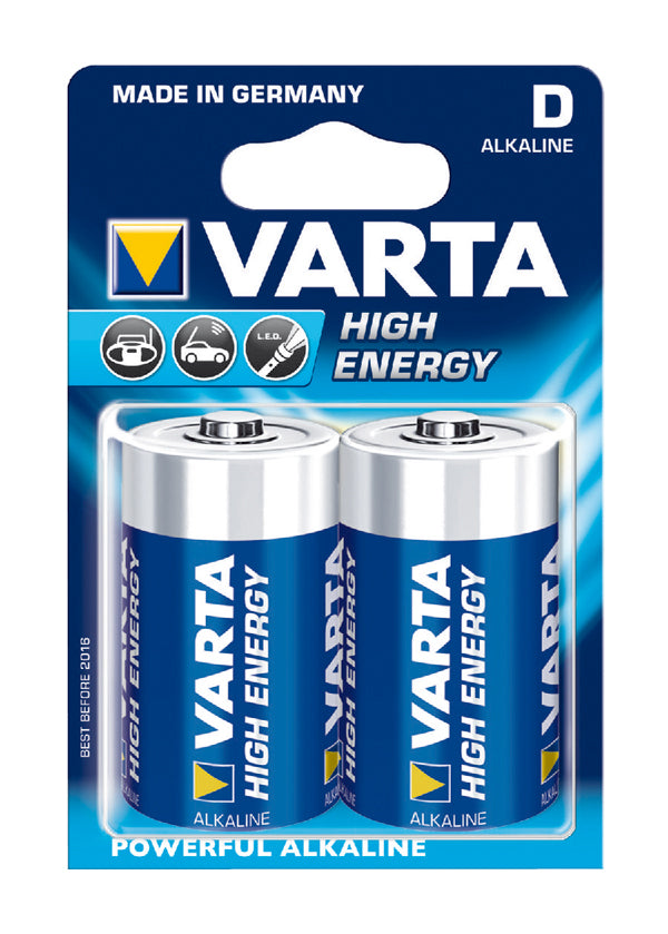 VARTA HIGH ENERGY ALKALINE D (LR20) DRY CELL (2)