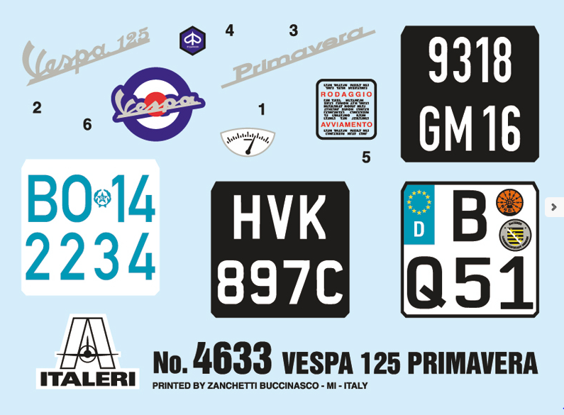 Italeri 1/9 VESPA 125 PRIMAVERA 4633