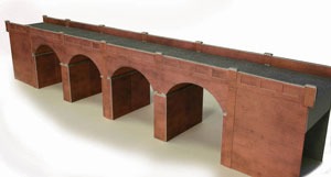 Metcalfe PO240 Double Track Viaduct  red brick - 00 Gauge