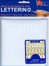 BECC Arial 25mm White Vinyl Lettering