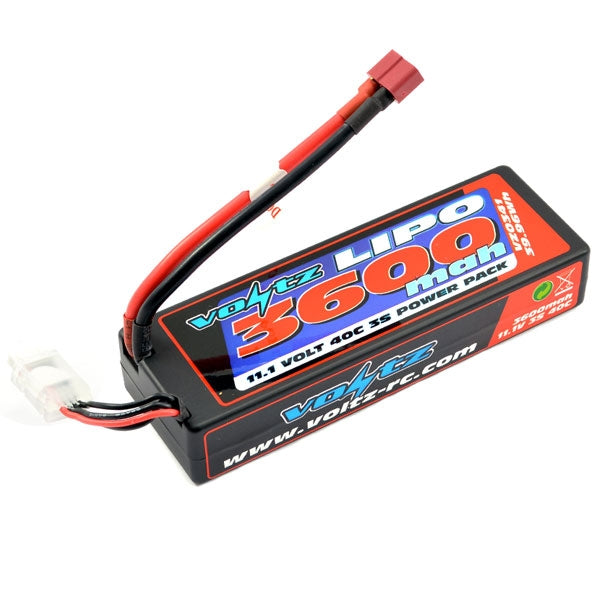 VOLTZ 3600mah HARD CASE 11.1V40C LIPO STICK-LOW PRO 2S size