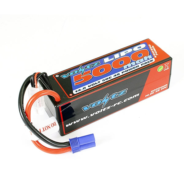 VOLTZ 5000mah HARD CASE 14.8V50C LIPO STICK PACK EC5