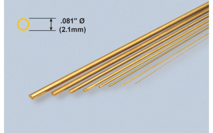 0.81 inch 2.06mm Brass Rod 3pcs