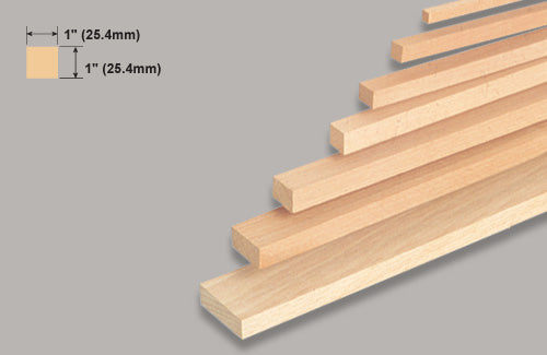 Balsa Block 1x1x36 Inch/25.4x25.4x914mm (W-L120)