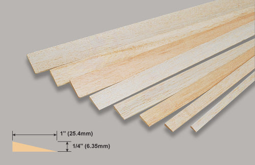 Balsa T.Edge 1/4x1x36 Inch / 6.35x25.4