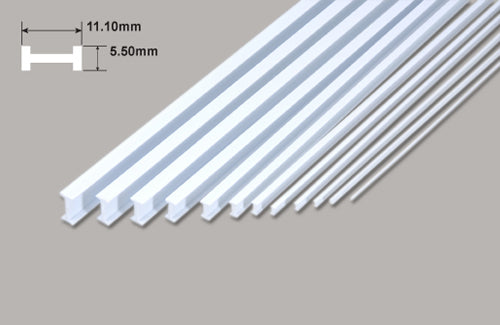 Plastic Beams 11.1mm x 380mm 5 pieces I Beam - 11.10 x 5.50 x 375mm