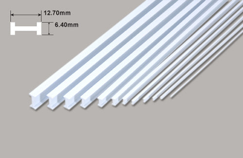 Plastic Beams 12.7mm x 380mm 4 pieces I Beam - 12.70 x 6.40 x 375mm