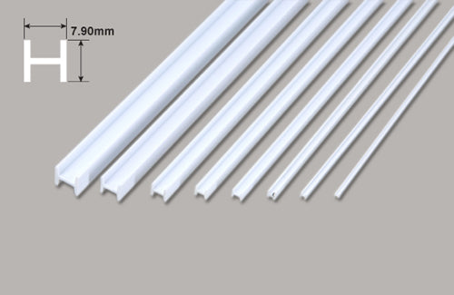 Plastic H Columns 7.9mm 380mm 5 pieces - 7.90 x 7.90 x 375mm