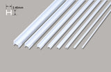 Plastic H Columns 2.4mm x 380mm 10 pieces - 2.40 x 2.40 x 375mm 90542