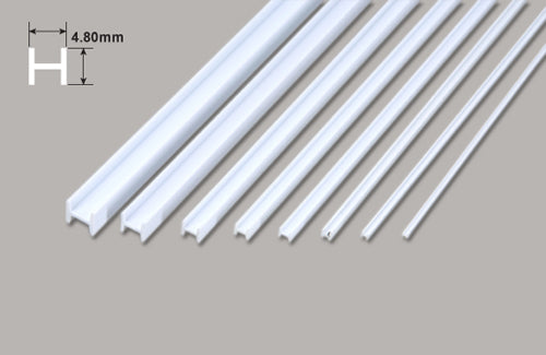 Plastic H Columns 4.8mm x 610mm 5 pieces (90545) 4.80 x 4.80 x 610mm PHFS6