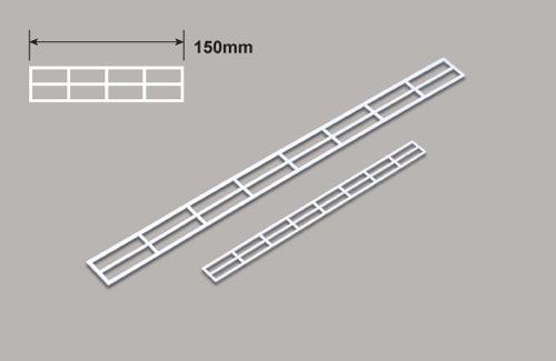 90682 HO Handrail x 150mm Plastic Hand Rails 4mm scale x 150mm 2 pieces
