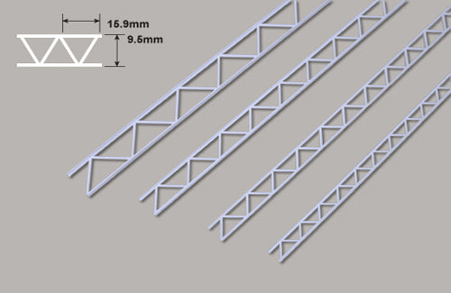 Plastruct Styrene Open Webb Truss- 9.5 x 15.9 x 150mm
