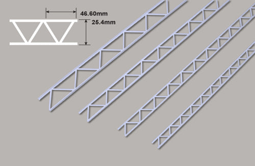 Open Webb Truss-25.4 x 46.60x 300mm Plastic Open Web Truss Section 25.40mm x 305mm 2 pieces