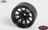 OEM Stamped Steel 1.9 Inch Beadlock Wheels BLACK RC4WD Z-W0210 6 Lug Hex Mount