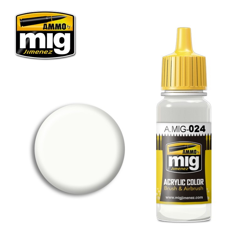 Ammo Mig Jimenez Acrylic 17ml Paint WASHABLE WHITE CAMO