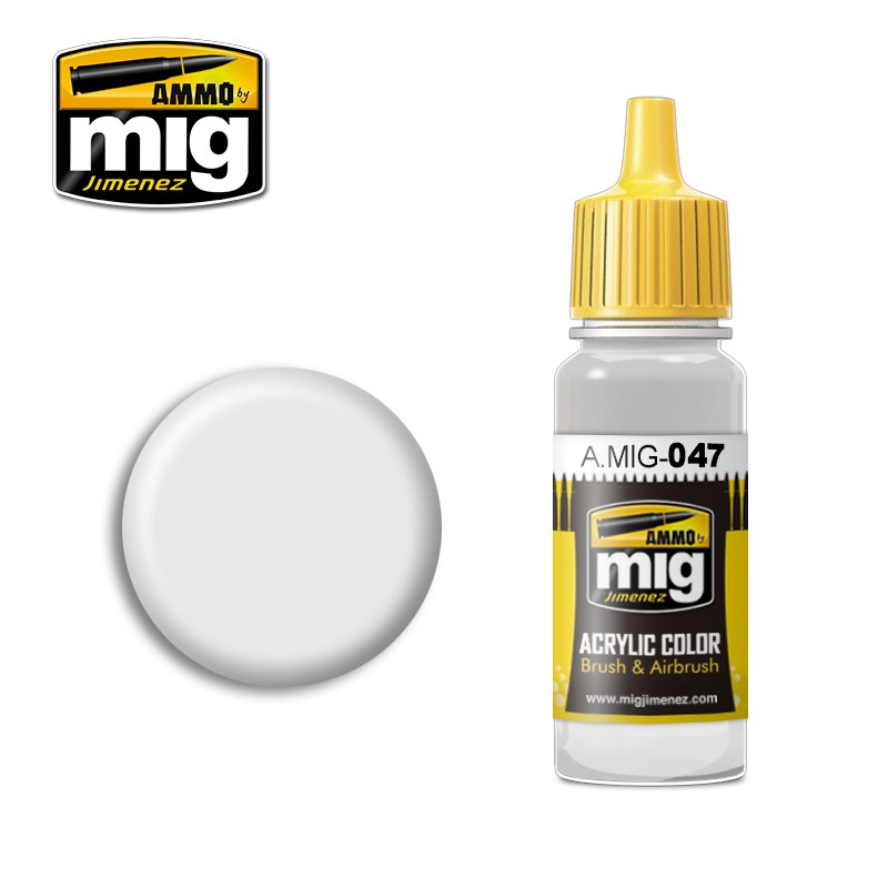 Ammo Mig Jimenez Acrylic 17ml Paint SATIN WHITE