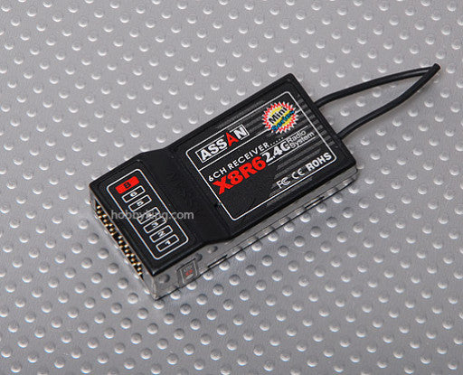 Arrma X8 R6 6Ch 2.4GHz Receiver (Short Antenna)