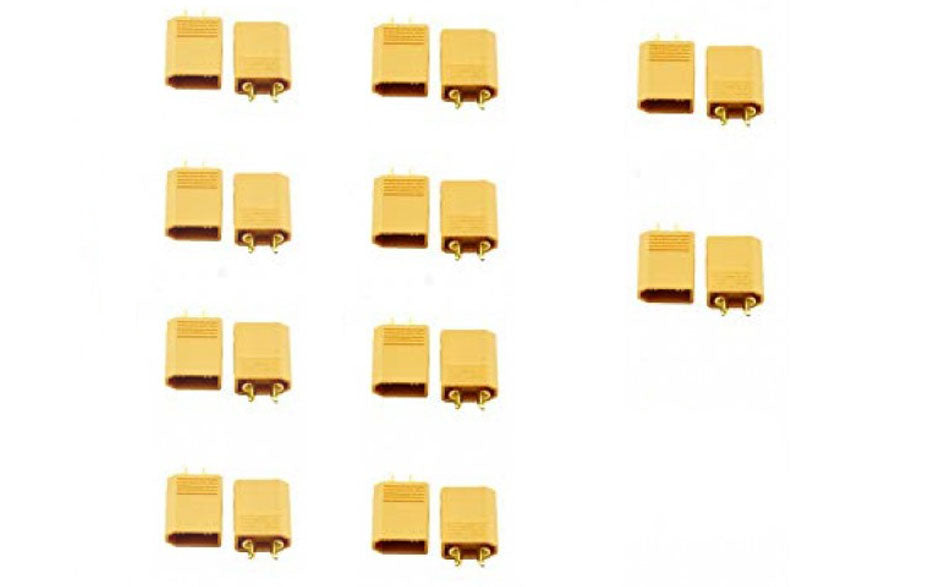 XT30 plug 10 pairs 2mm gold w/o Heatshrink