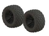 Arrma dBoots Fortress MT Tire/Wheel Set Glued Blk (2)