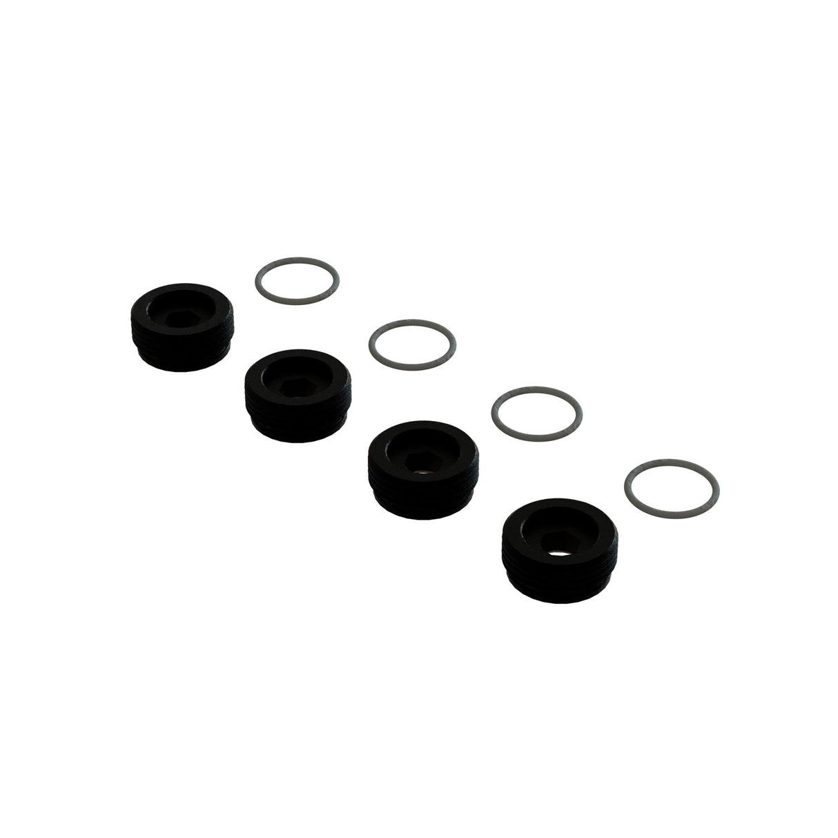 Front Hub Nut Includes O-Rings Aluminum Black (4)