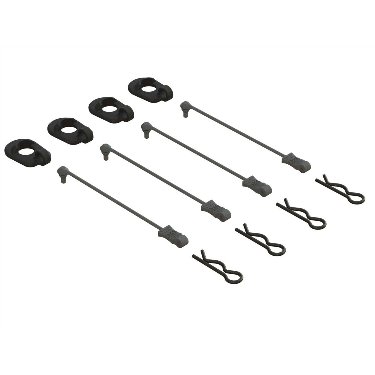 Body Clip Retainers 1/5 Scale (Black 4)