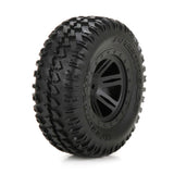 FR Tire Premount Black Wheel (2): 1:10 AMP DB