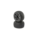 FR/R TirePrmntBlk Wheel (2):1/10 2wd/4wd Ruckus