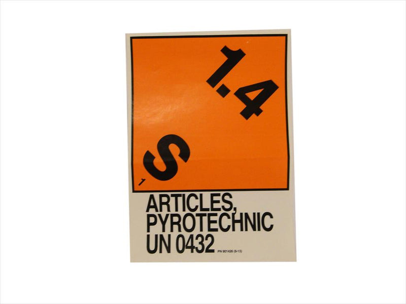 1.4S Explosives Label with Proper Shipping Name UN0432