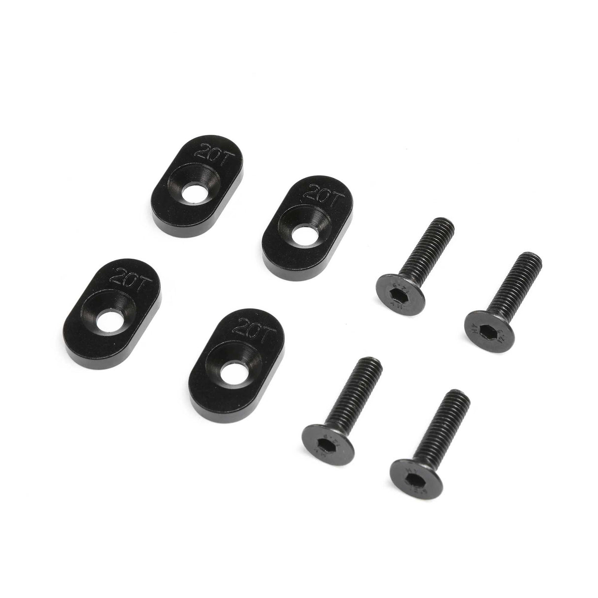 Engine Mount Insert & Screws 20T Black(4): DBXL 2.0