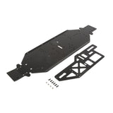 Chassis w/Brace plate 4mm Black: DBXL-E