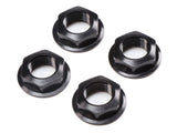 17mm Flanged Wheel Nut Black (4): Super Rock Rey