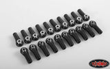 RC4WD M3 Medium Straight Plastic Rod Ends w/ Axial Width Metal Balls x20